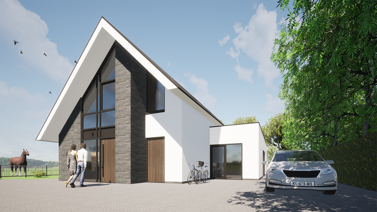 nieuwbouw modern wit hout