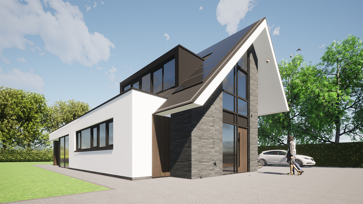 nieuwbouw modern wit hout