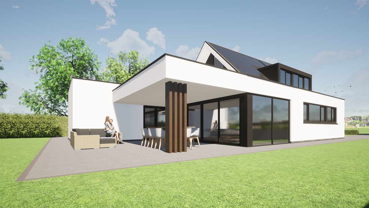 nieuwbouw modern wit hout