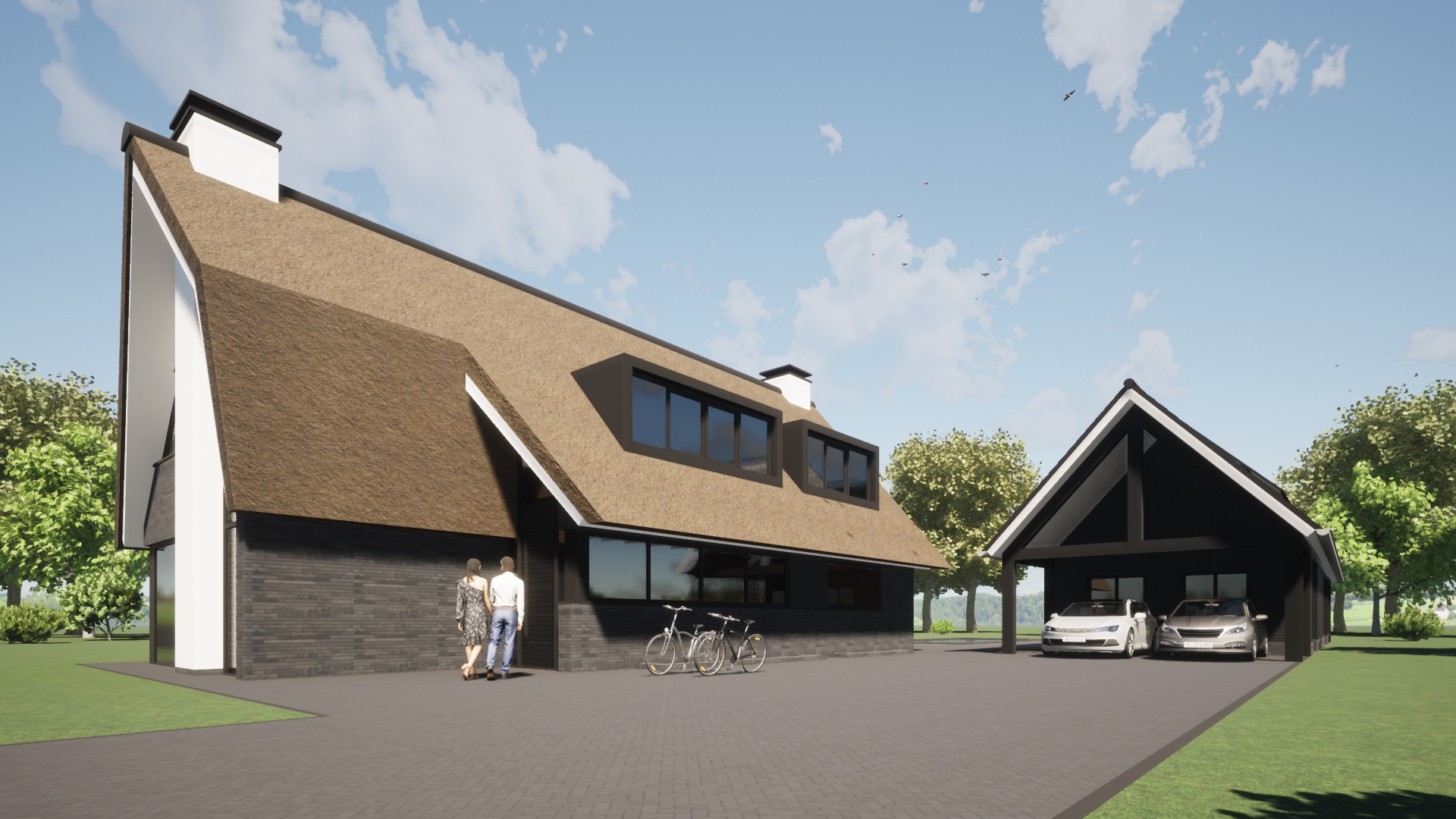 modern riet landelijk woning