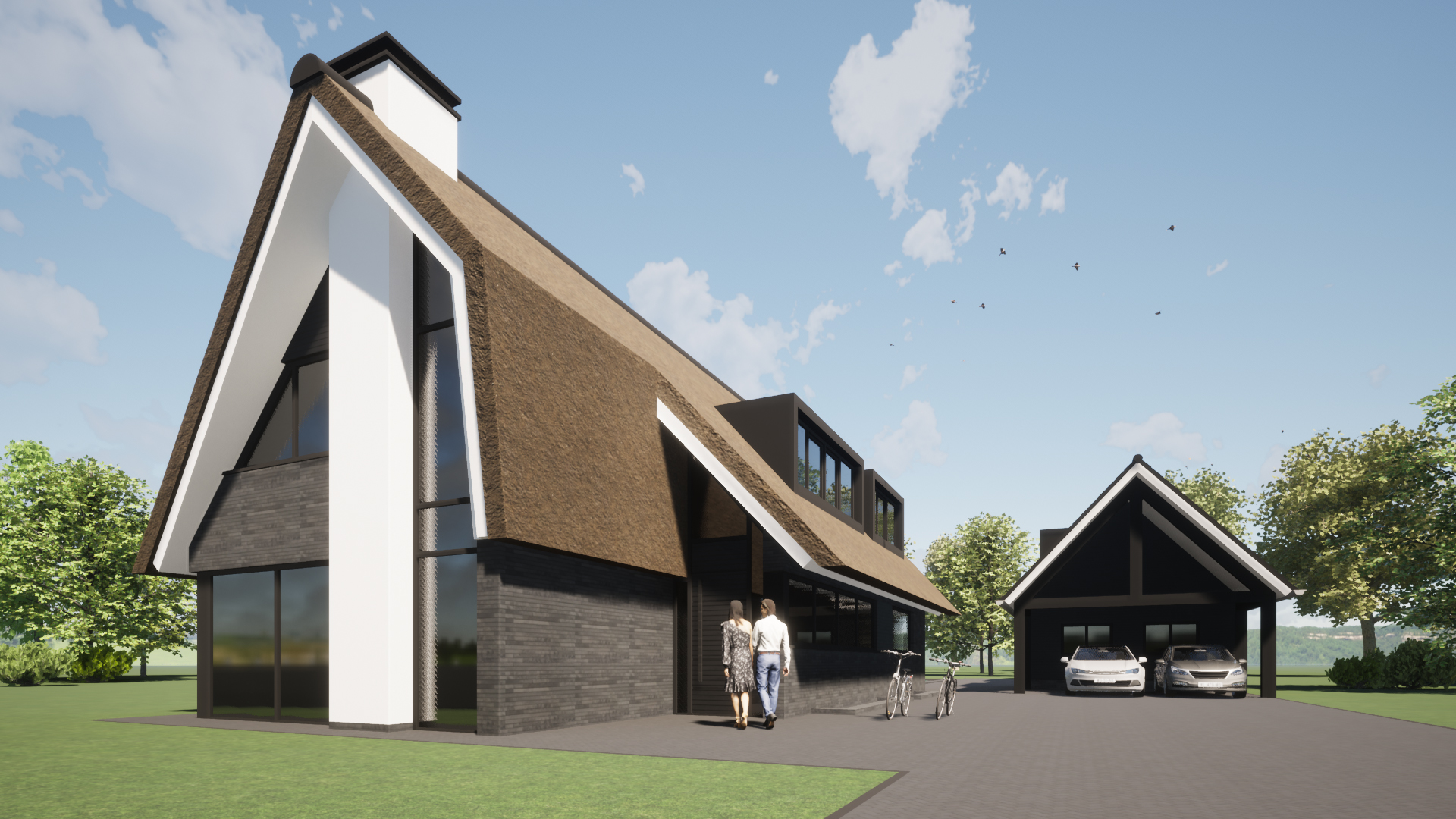 modern riet landelijk woning