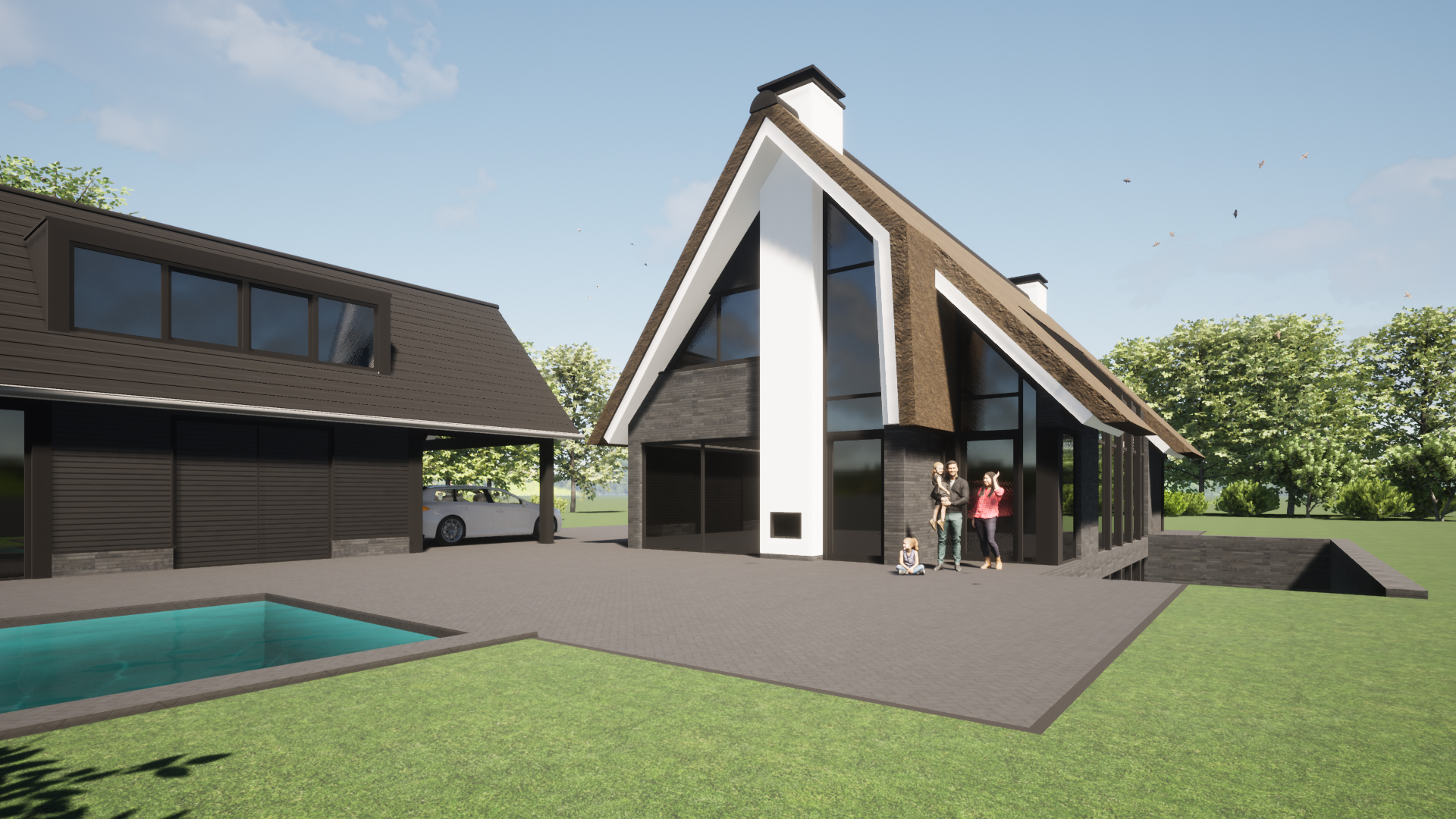 modern riet landelijk woning