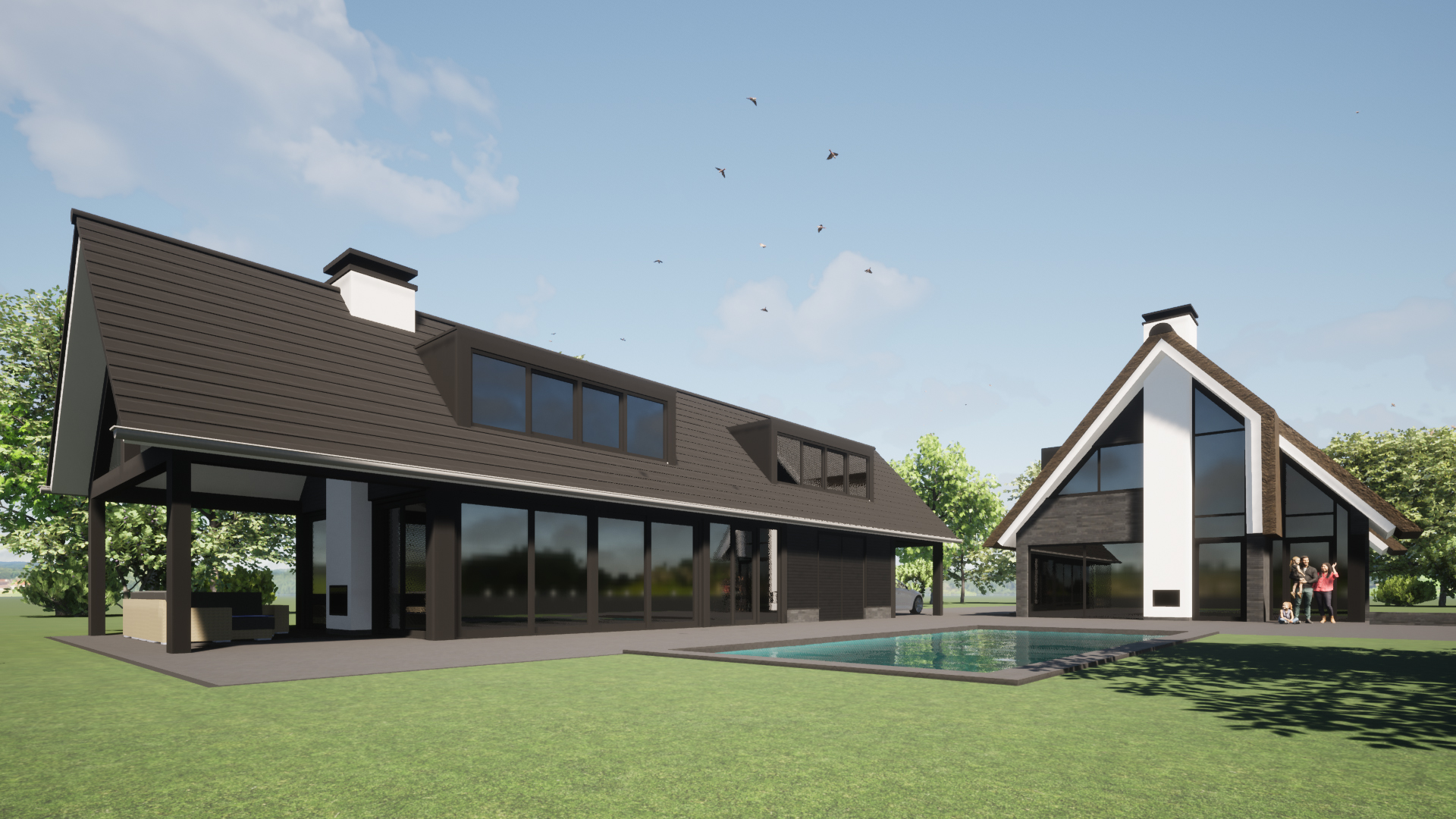 modern riet landelijk woning