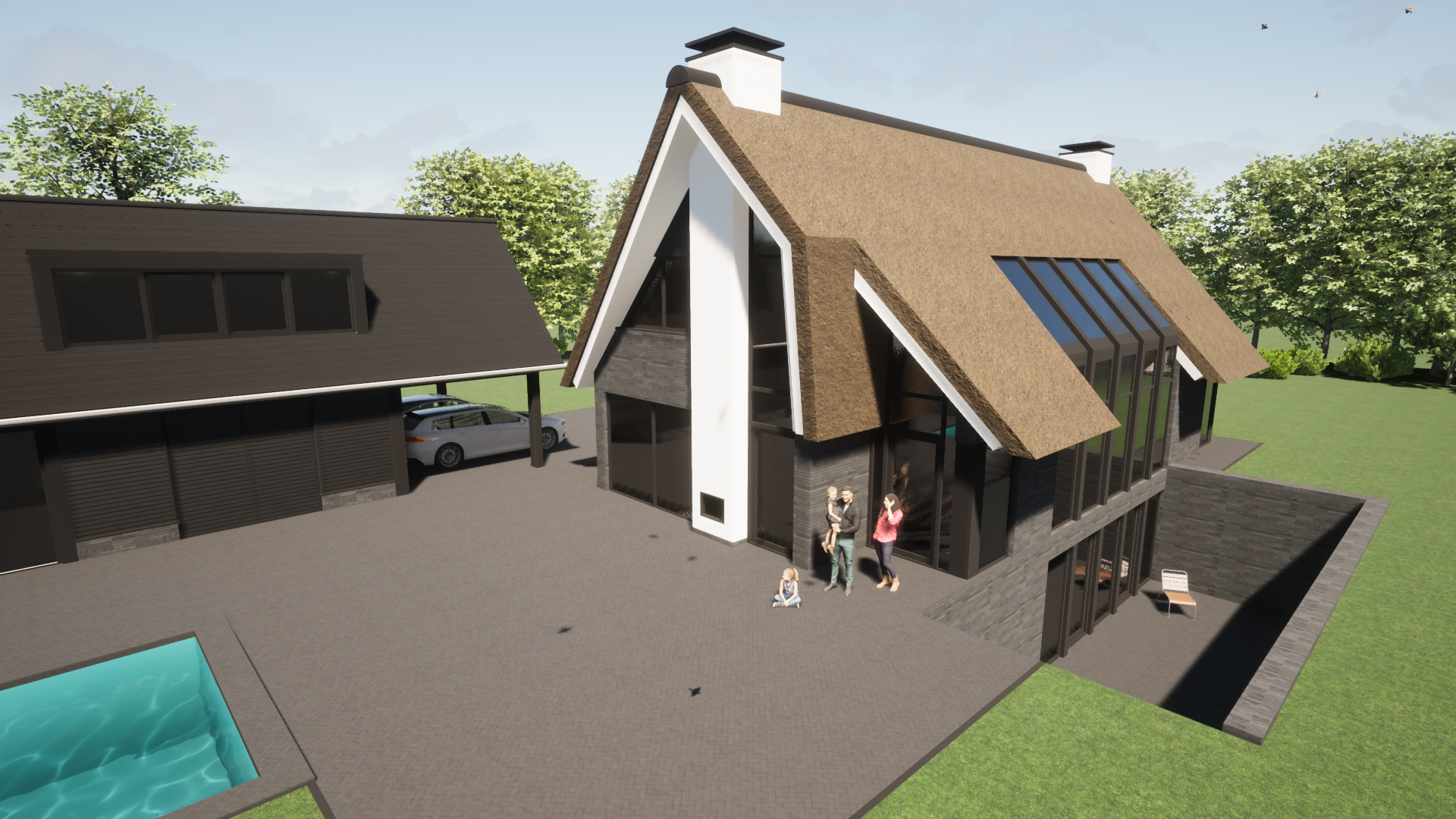 modern riet landelijk woning